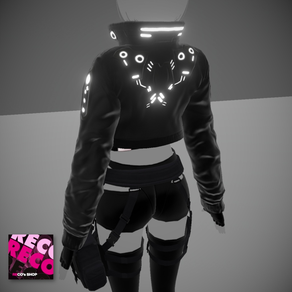【 VRoidテクスチャ & XWear 】Cyberミリタリーボディースーツ & ジャケット