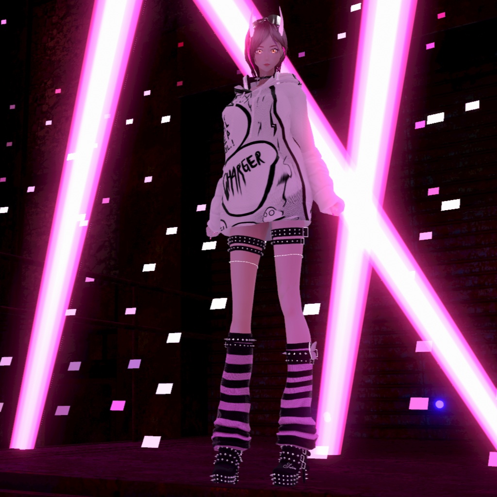 【 XWear衣装 】 スタッズハイヒール & レッグカバー -Studded High Heel Boots & Leg cover-