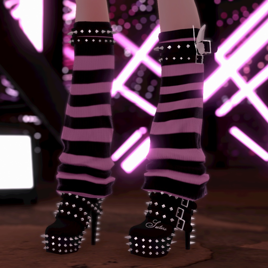 【 XWear衣装 】 スタッズハイヒール & レッグカバー -Studded High Heel Boots & Leg cover-