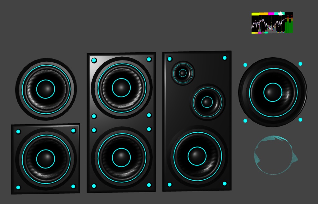 【AudioLink対応】光る動くスピーカーユニット-Speaker units-