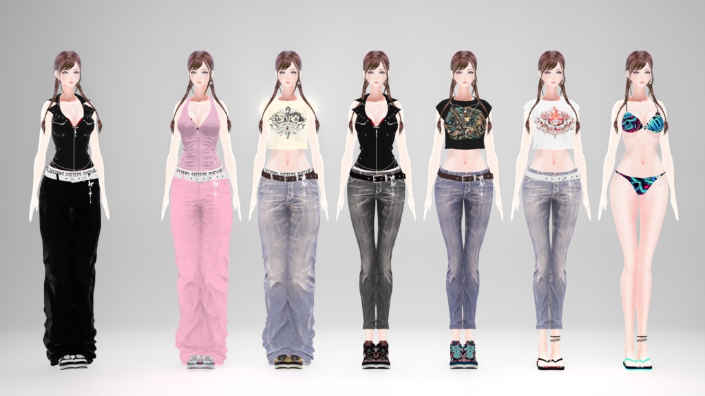 【VRChat & VRMアバター】-SISTERS- MSV & 追加専用SlimDenim