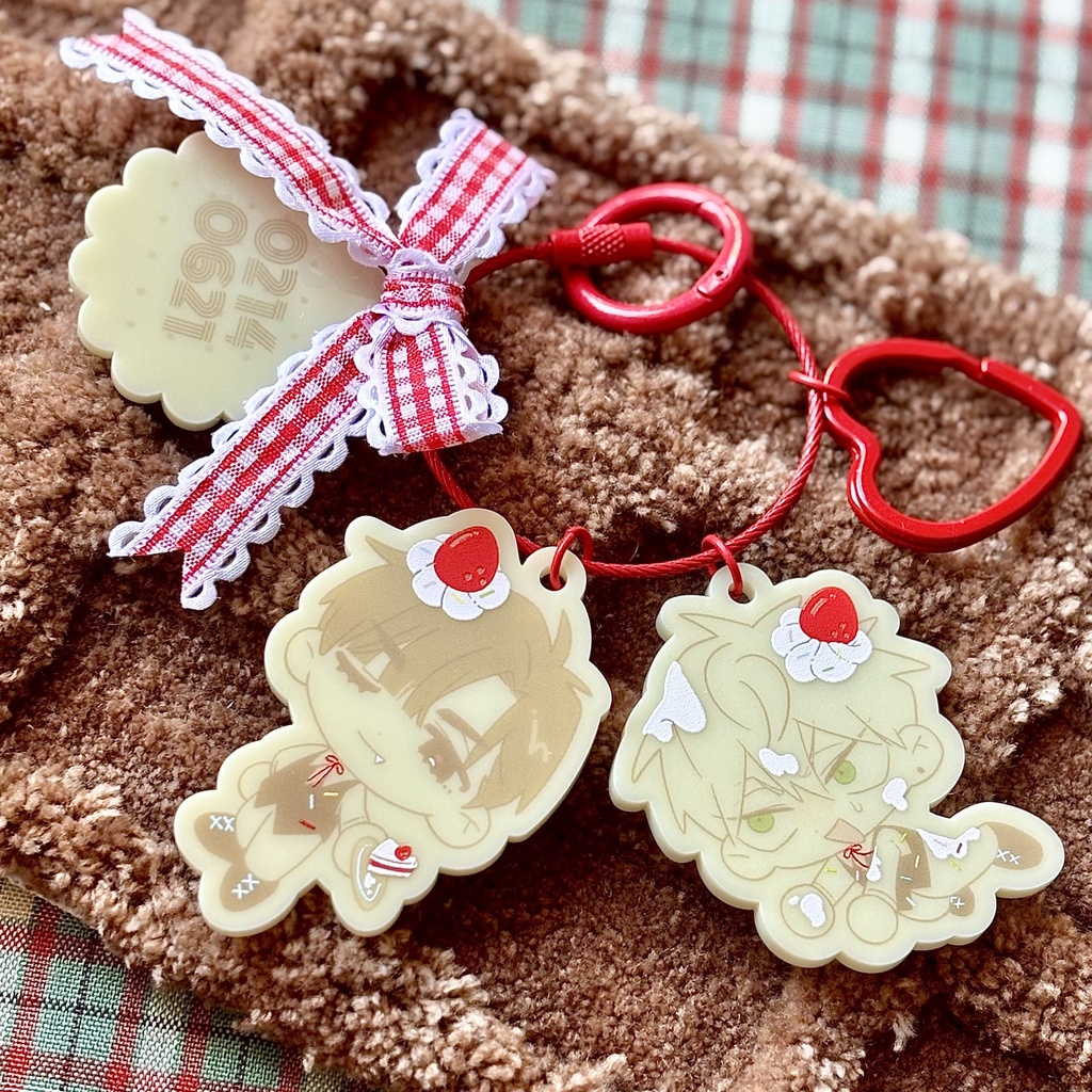 ivantill3連アクキー（チェックリボン）