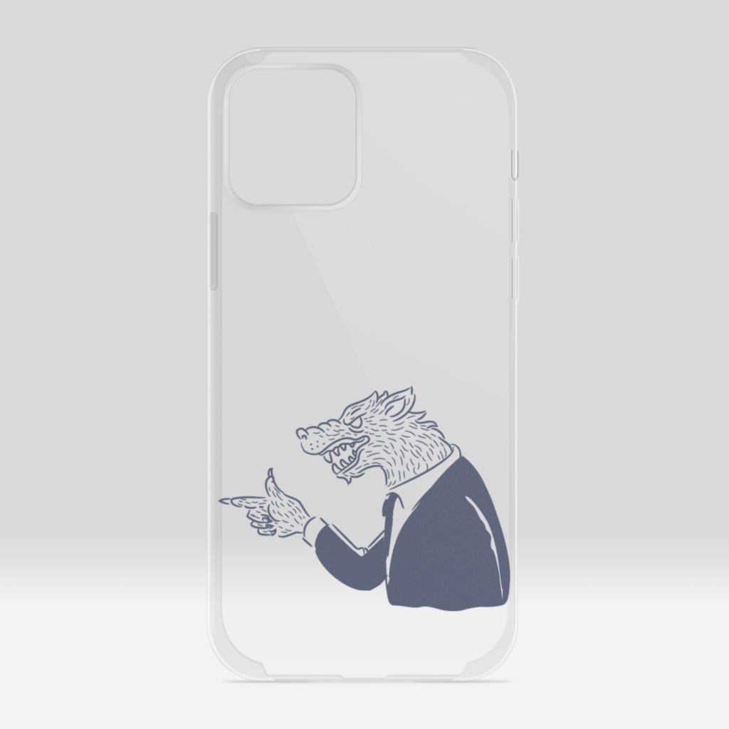 指さしオオカミ iPhoneケース