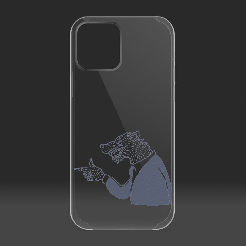 指さしオオカミ iPhoneケース