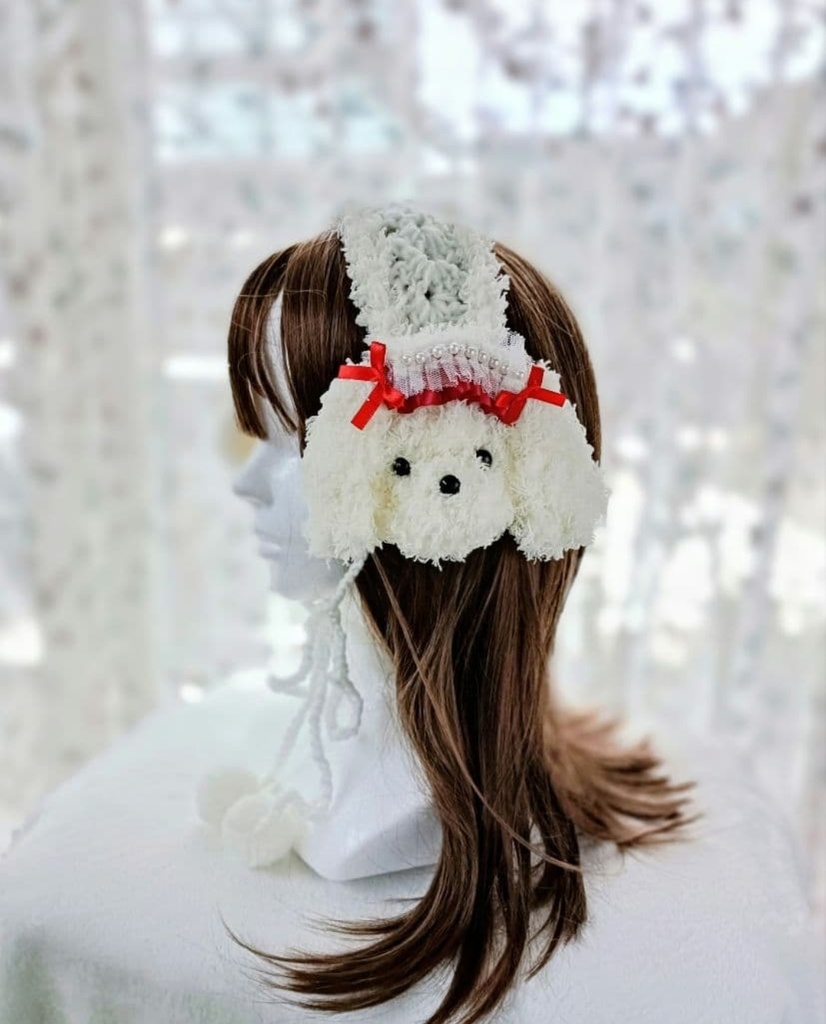 トイプードルのイヤーマフ ヘッドドレス