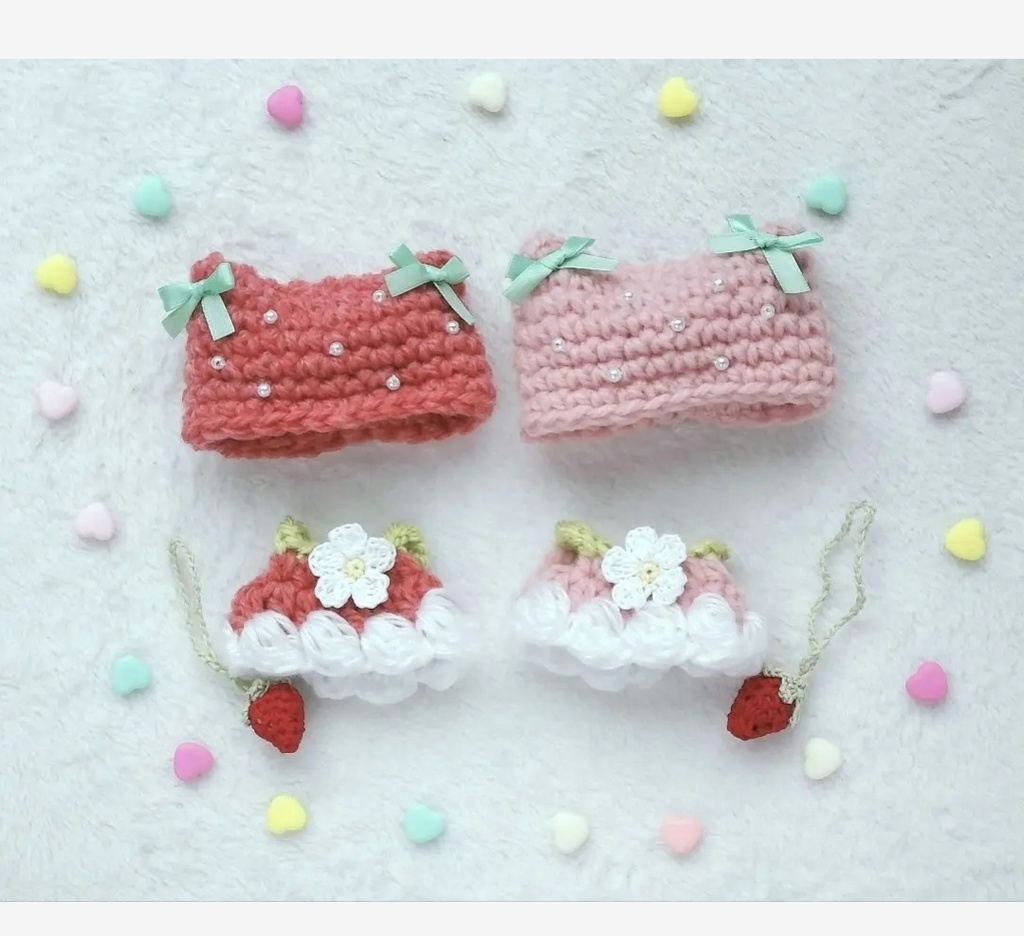 【10cmぬい服】つぶつぶいちごセット