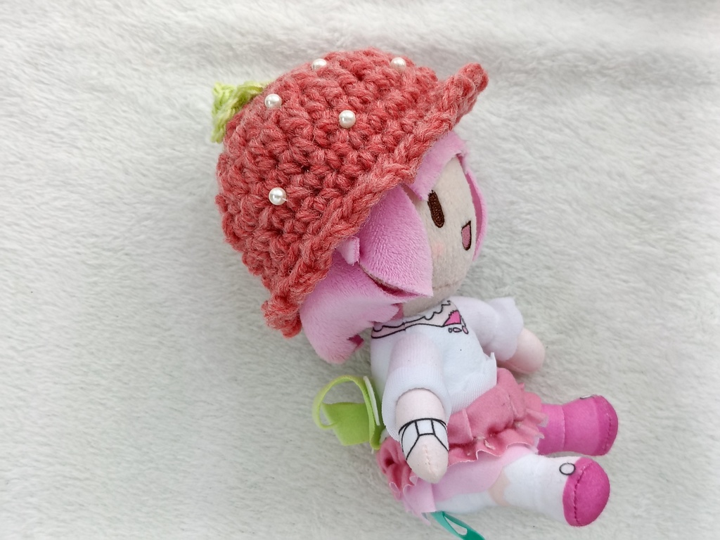 つぶつぶいちご帽子 お洋服 ぬい用 ぬい活 にじぱぺ