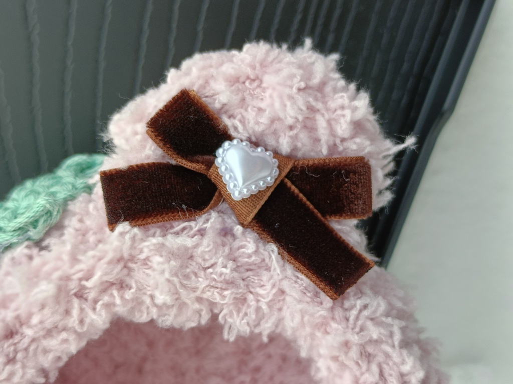 和菓子のかぶりもの 白 ピンク 桜餅 柏餅 葉っぱ