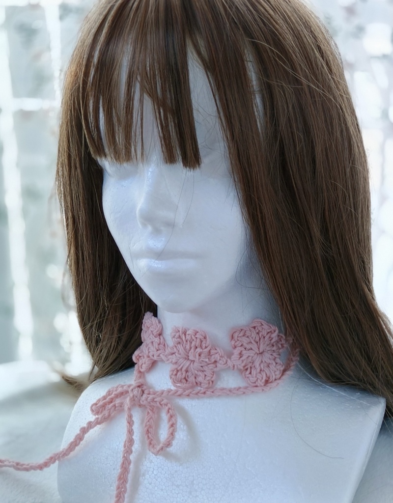 お花のマルチバンド ヘッドドレス つけ襟