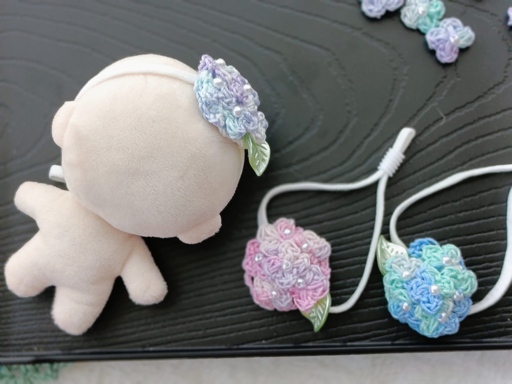 あじさいヘッドドレス　期間限定作品 ぬい用 ぬい活