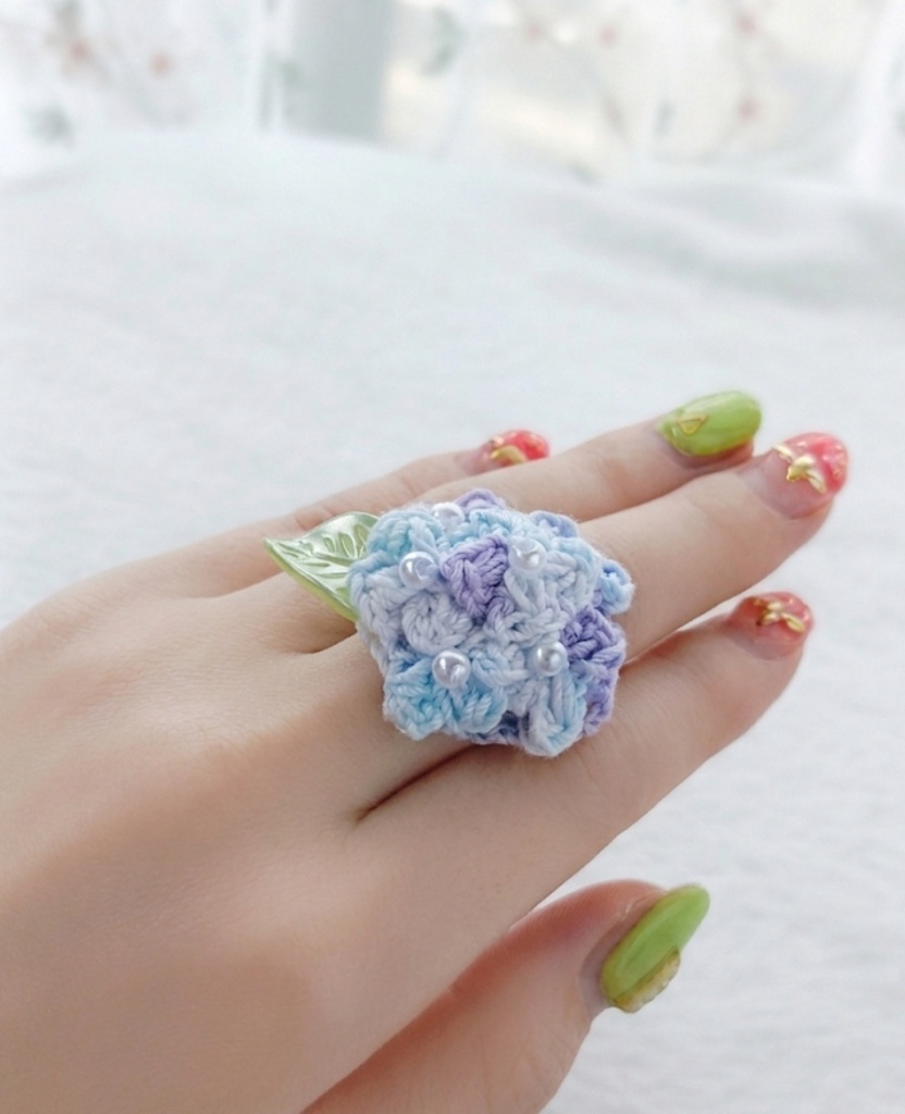 ぬい撮りあじさいリング 全3色 紫陽花 指輪