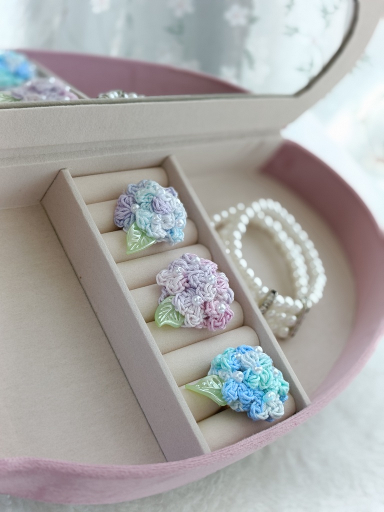 ぬい撮りあじさいリング 全3色 紫陽花 指輪