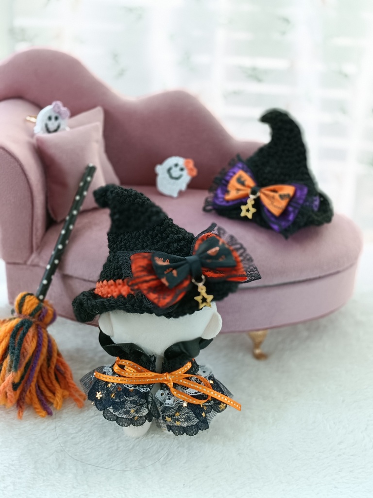 【ハロウィンぬい服】魔女帽子 ケープ ウィッチハット ちびぐるみ。はむにぎり にじぱぺ