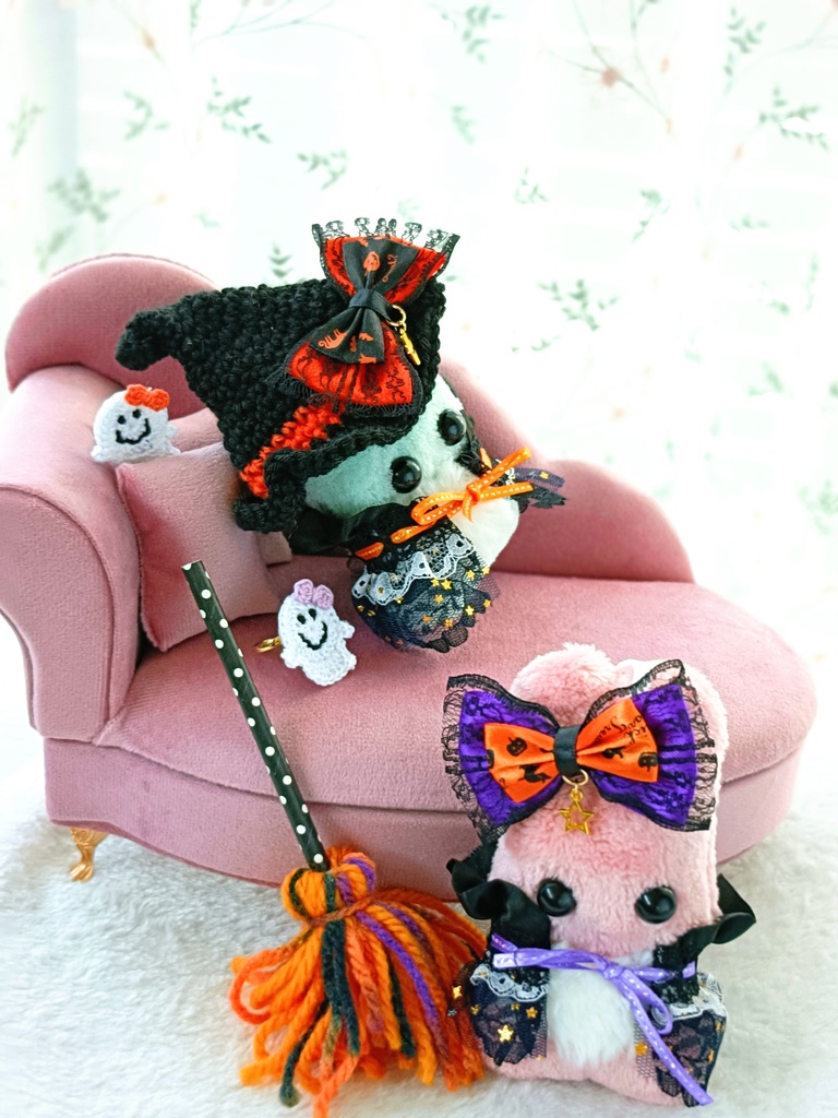 【ハロウィンぬい服】魔女帽子 ケープ ウィッチハット ちびぐるみ。はむにぎり にじぱぺ