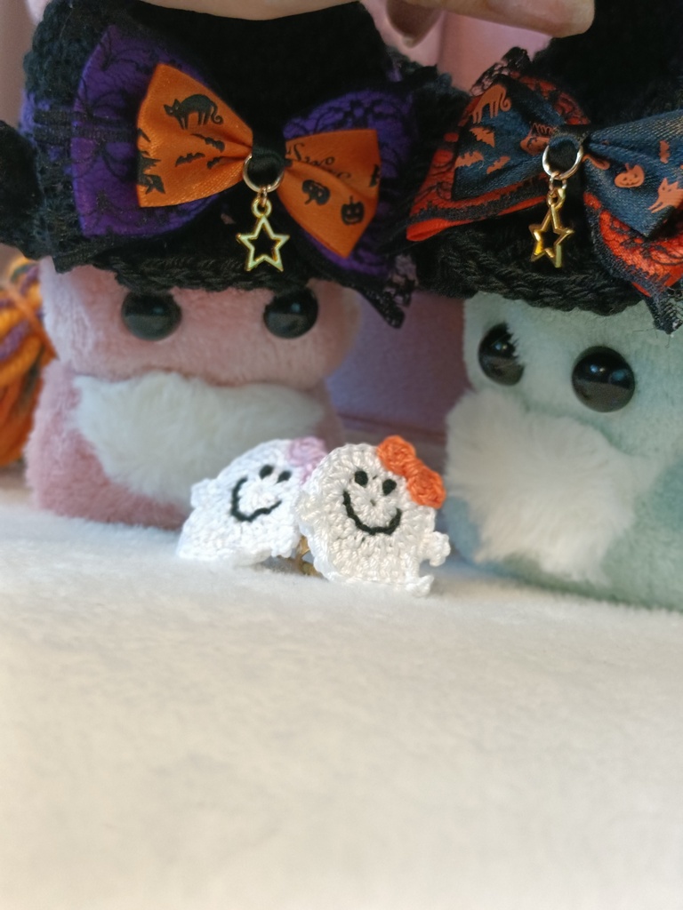 【ハロウィン限定品】親指を隠せるおばけリング オレンジ 紫