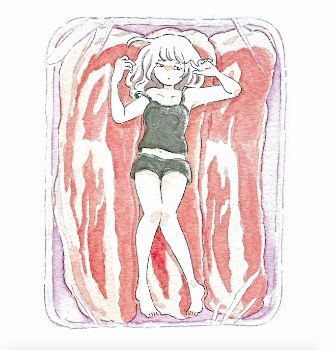 「生ものですので、(meat)」