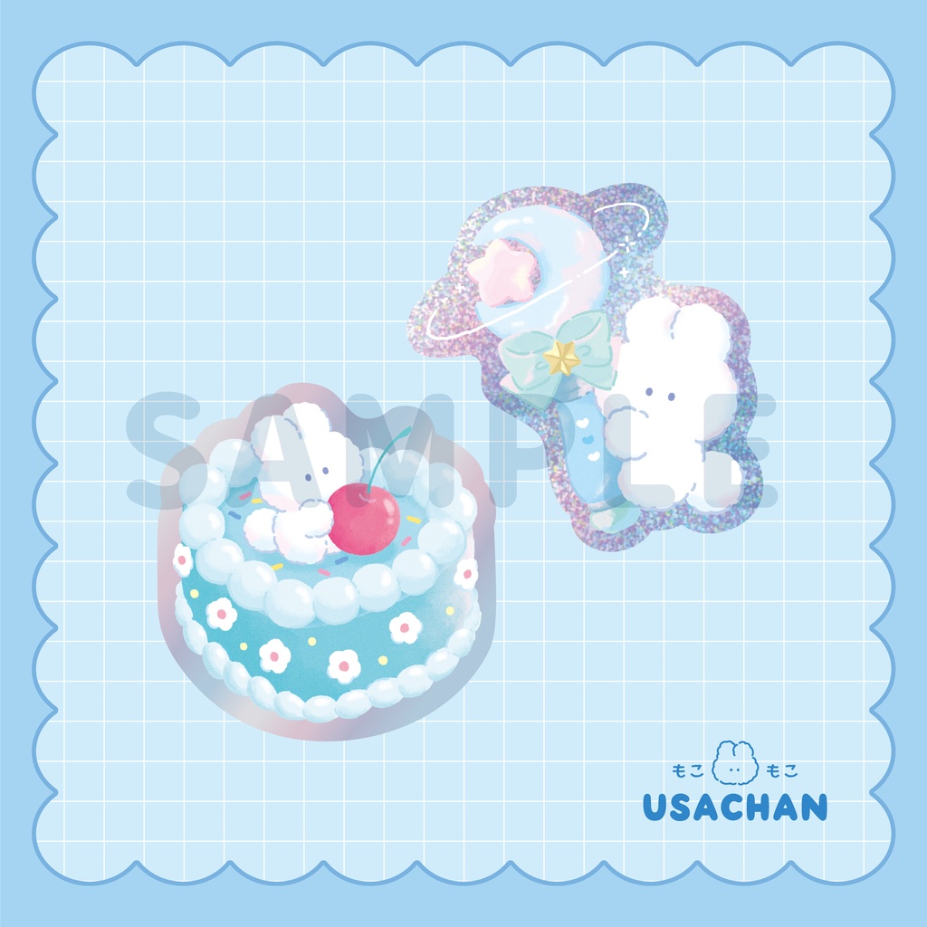 【受付終了】USACHANきらきらステッカー ２種セット