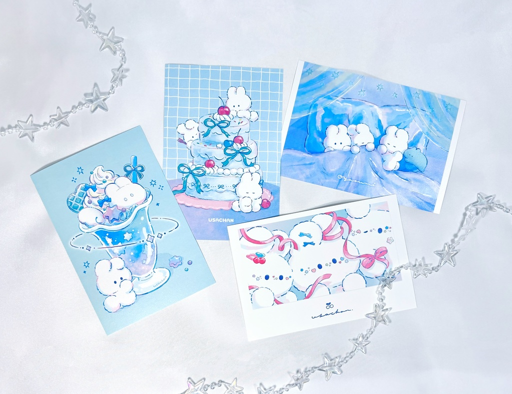 イラストカード(4種セット)【USACHAN】