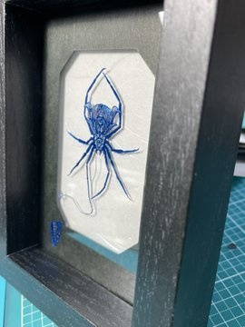【切り絵】蜘蛛・蒼