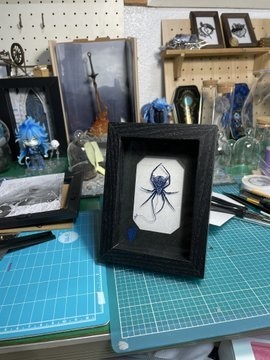 【切り絵】蜘蛛・蒼