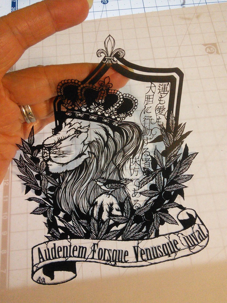 【切り絵】小鳥の恋