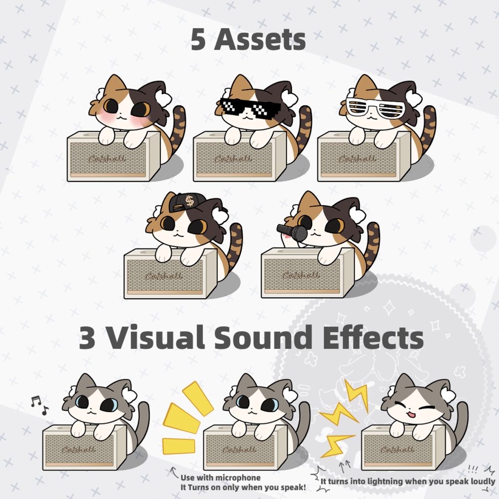 【VTS】【VTuber向け】Customizable Speaker Cat Vtuber Model