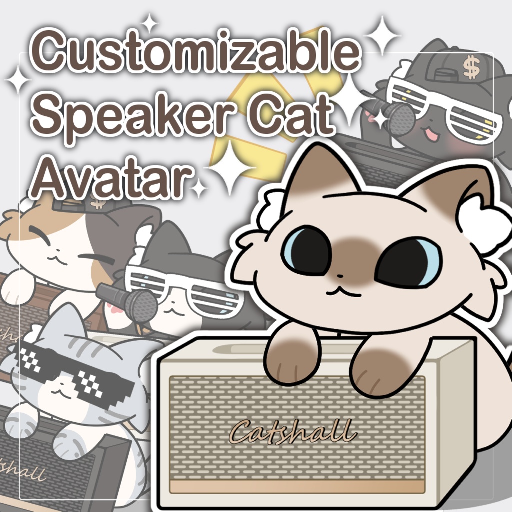 【VTS】【VTuber向け】Customizable Speaker Cat Vtuber Model