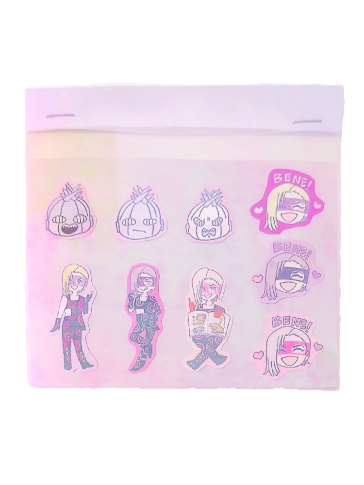 3色メローネさんステッカー