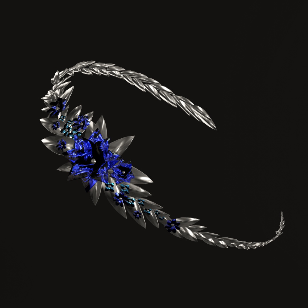 【VRC想定】Crystal flower crown