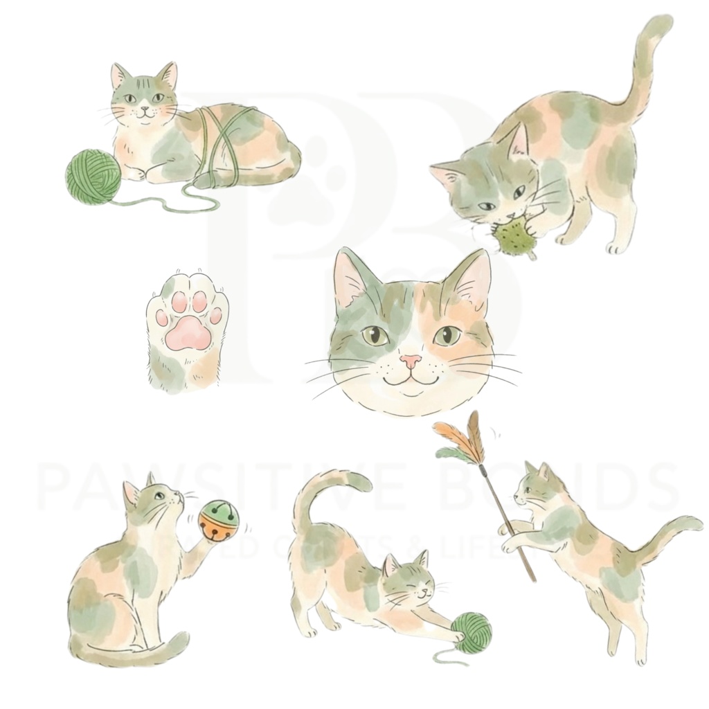 【45点SET】Pet Cozy Life - デジタル素材集(猫と暮らしの小物) / PAWSITIVE BONDS