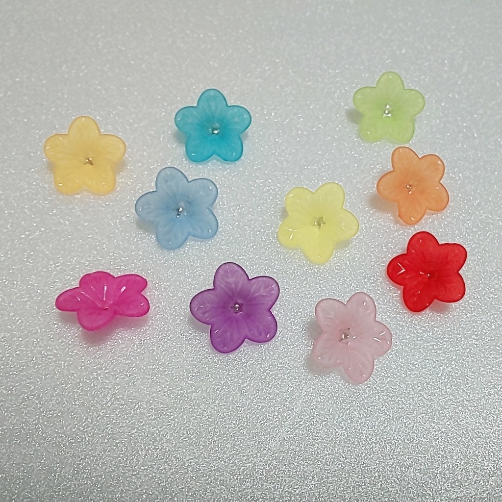 10色の大きめのお花、ぬい飾り