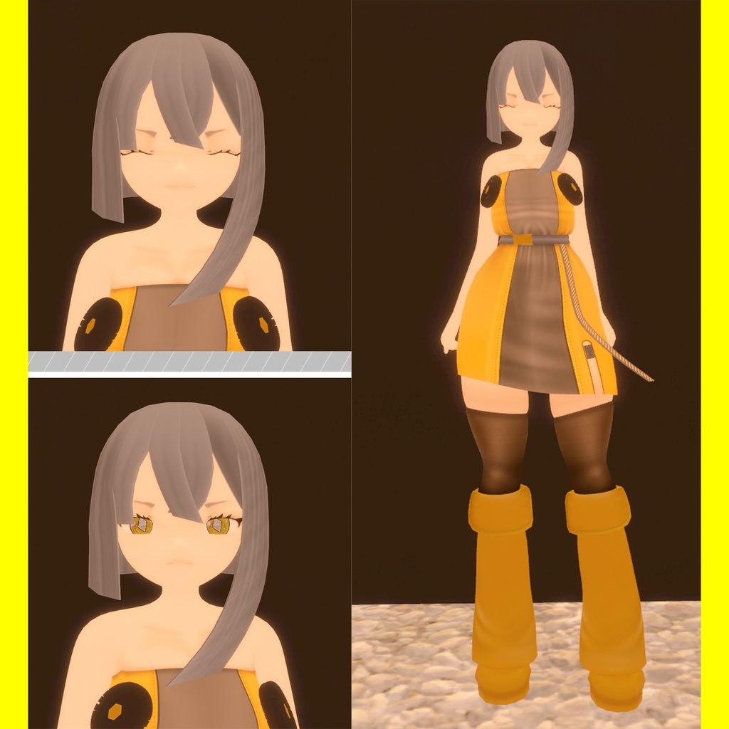 【VRMモデル】オリジナル３Dモデル「刃切 切乃（はきり きりの）」 - hakase3dcluster - 2/2