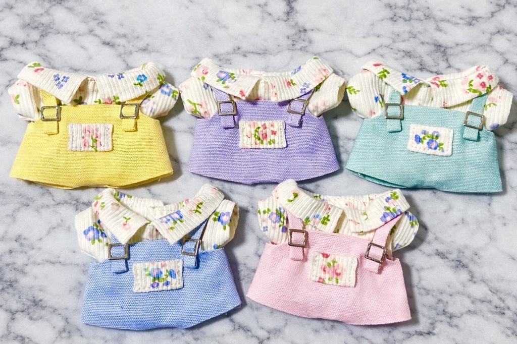 お花のサロペットセット«ちびぐるみ・にじぱぺ兼用サイズ»