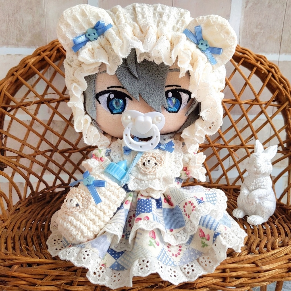 ふわふわおしっぽ バブちゃん4点セット ぬい服 16cm