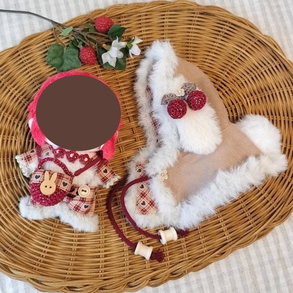 12cm ໒꒱·̩͙冬のお出かけセット🐰たれ耳うさちゃん カントリーハート❤︎