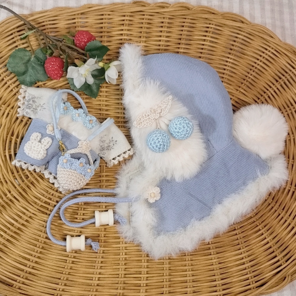 【再再販】12cm໒꒱·̩͙冬のおでかけセット⛄️カントリーたれみみうさちゃん♡サックス❤︎