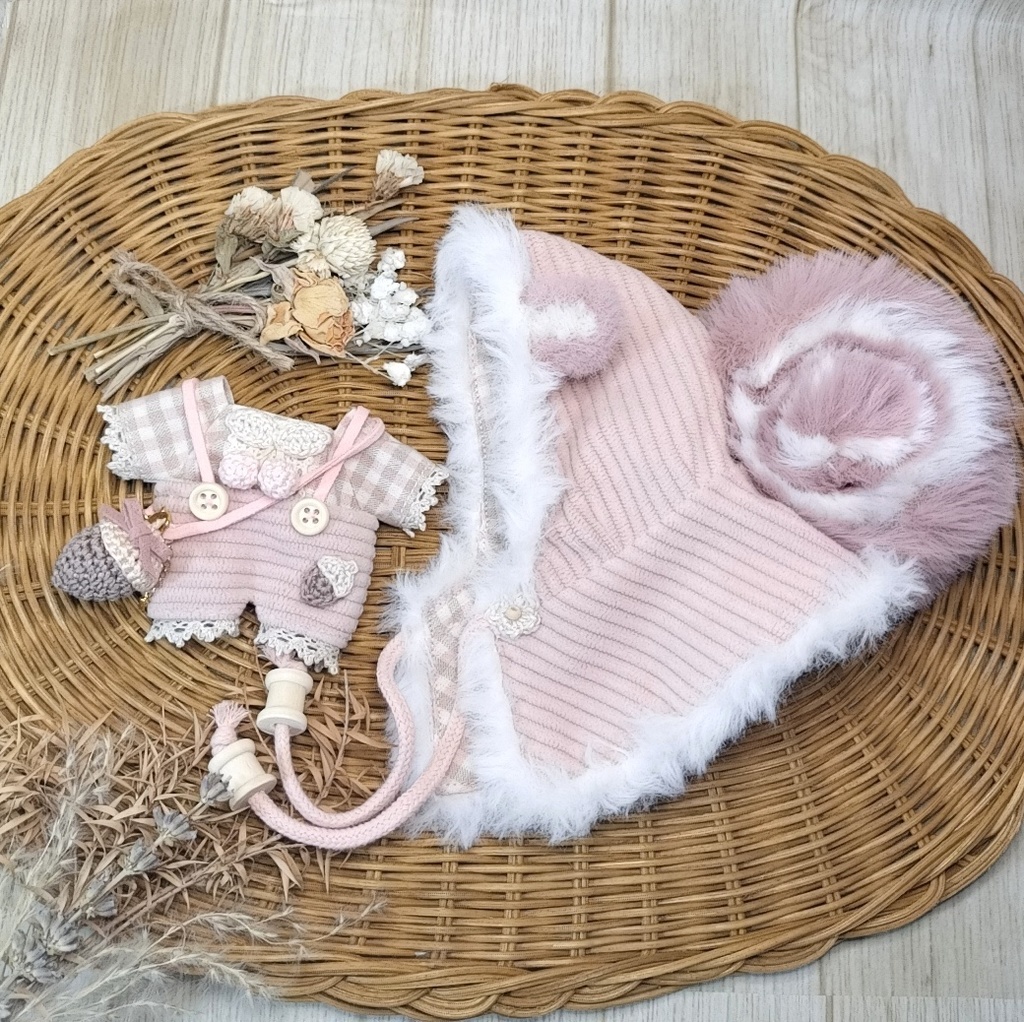 【再販】12cm🐿カントリーりすちゃん4点セット  ベビーピンク🍼♡