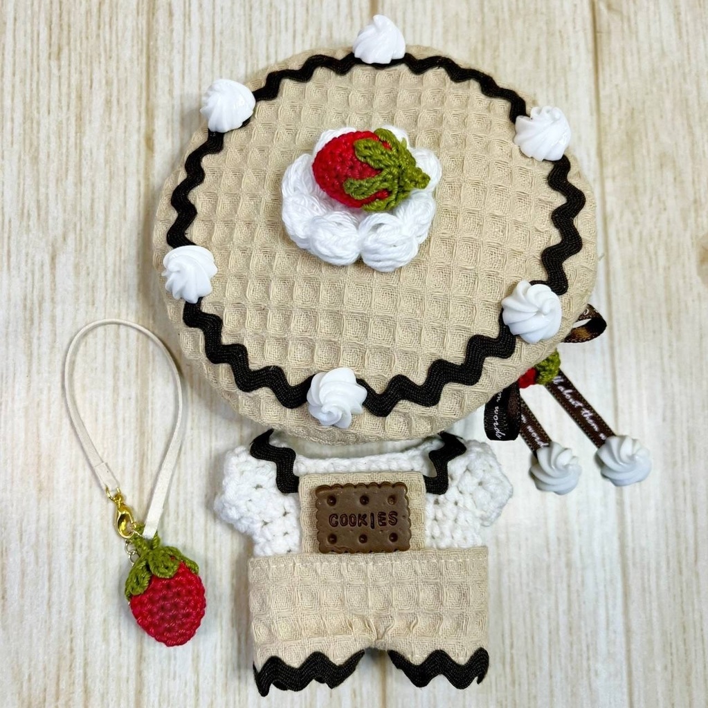 再販‪ෆ‪.*･ﾟ11cm‪✨ꔛ‬🍓ワッフル4点セット🧇ホイップクリーム🍓‪✨ꔛ‬