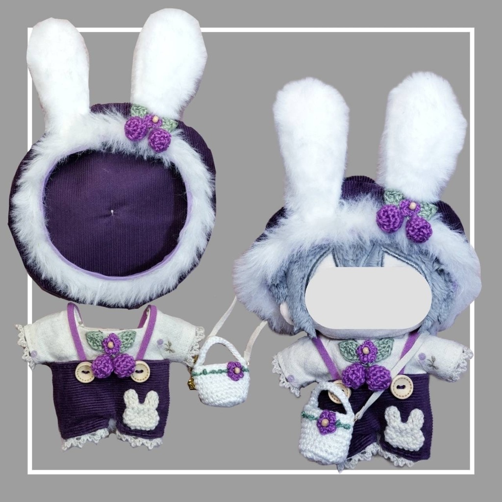 12cm໒꒱·̩͙うさちゃんᙏ̤̫ダークパープル♥