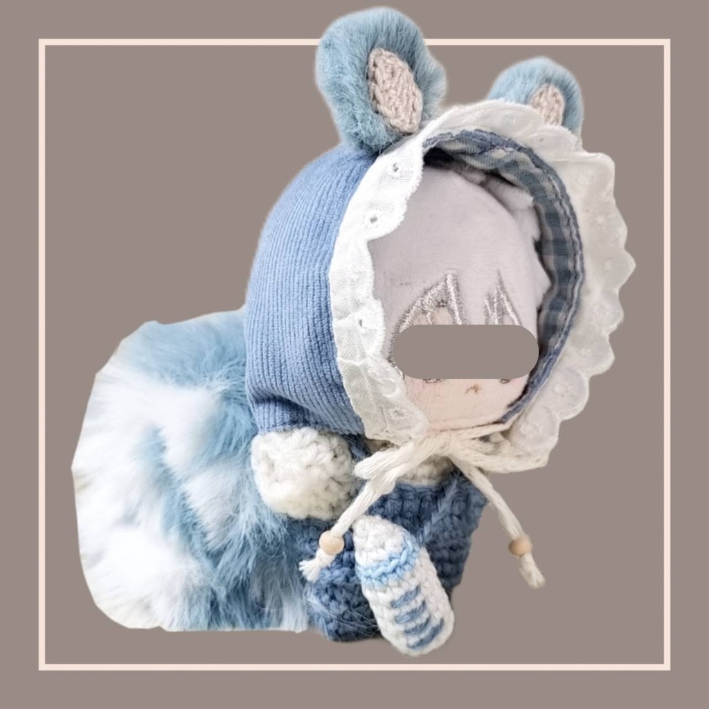 8cm♥バブりすちゃん🐿4点セット🩵サックス🩵