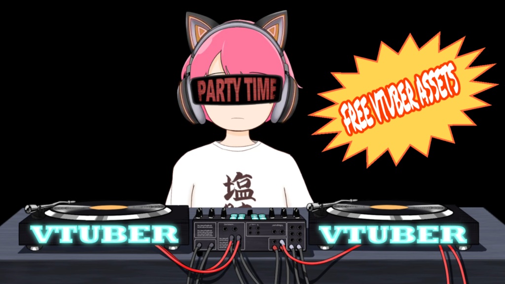 [FREE VTUBER ASSET] DJ_mixser & Party glasses