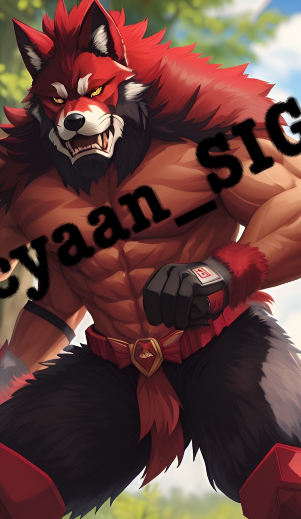 アスリート体型の狼の獣人【筋肉】+15枚入