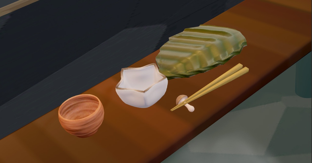 【VRChat想定】足湯とおでんとお酒のスペースセット