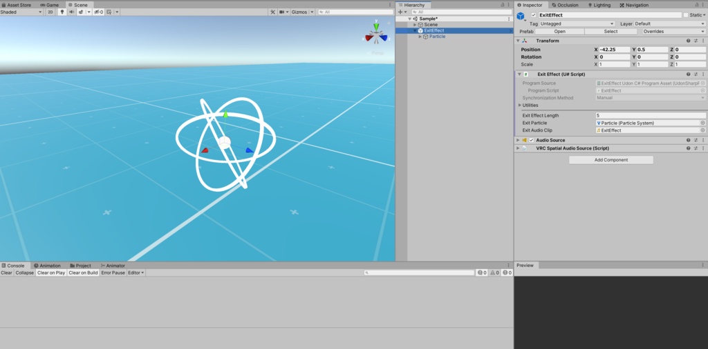 VRChat想定 ワールド退出エフェクト