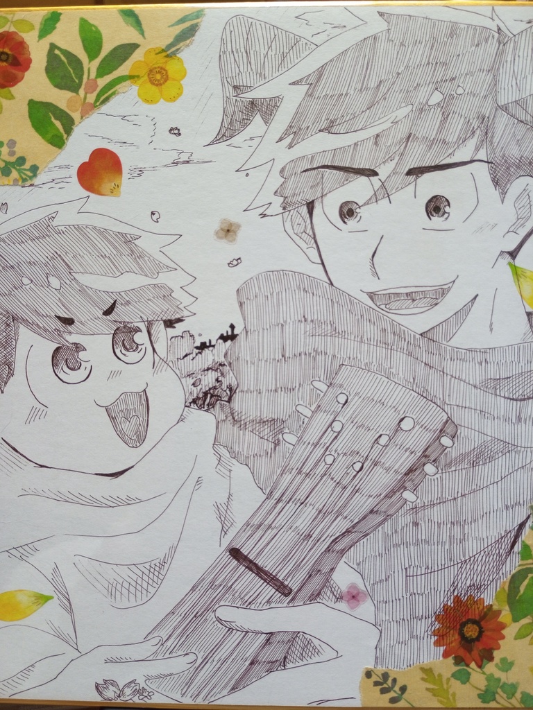 角さんと小さな人の子色紙