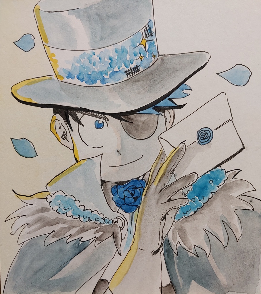 怪盗ブルー 色紙