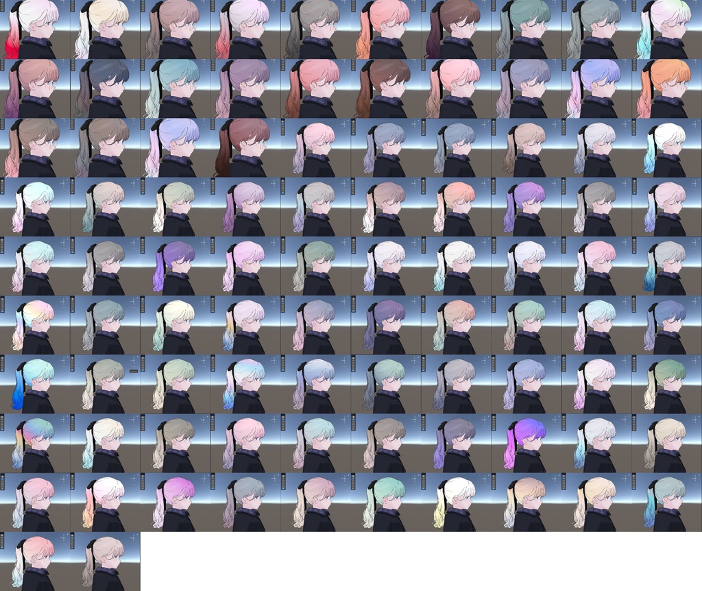 Lapwing gradation hair (ポニテ)