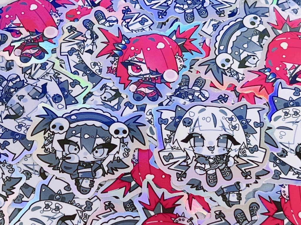 ミニかわ♡オーロラステッカー 4枚セット