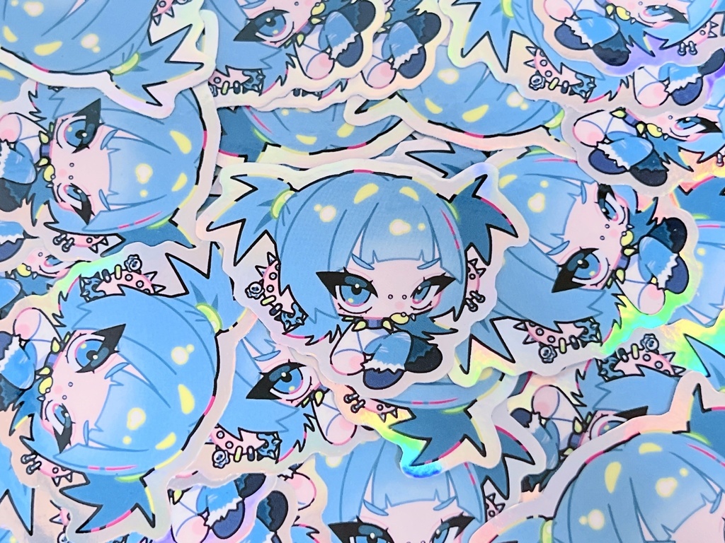 ミニかわ♡オーロラステッカー 4枚セット