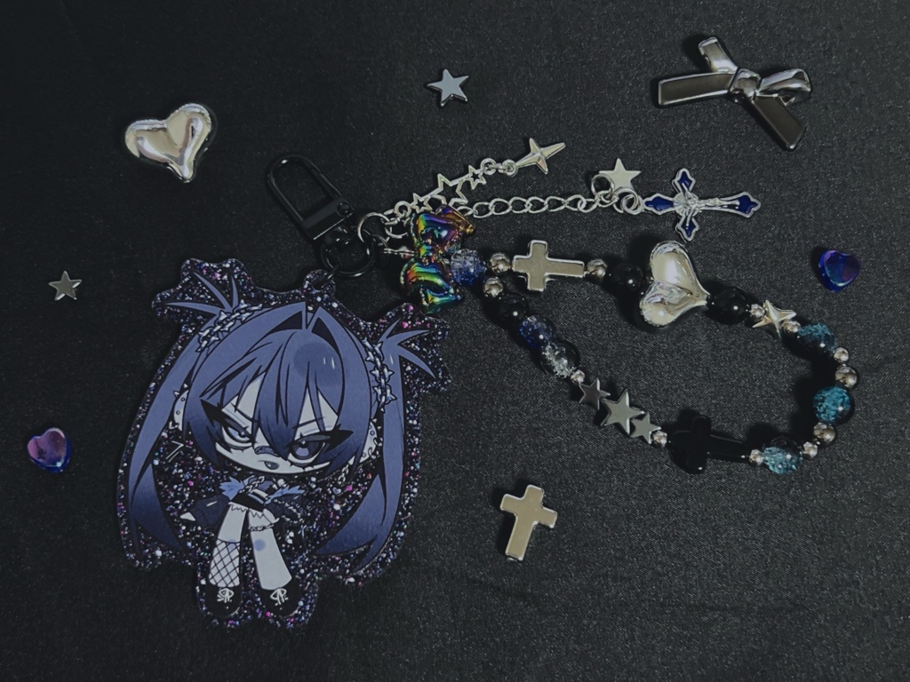 ﾊﾞﾁﾊﾞﾁ★ミニかわﾁｬｰﾑアクキー ブルー